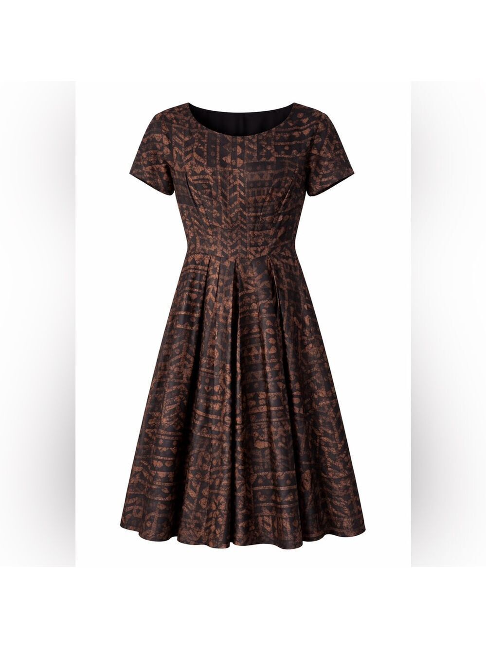 Hand Sewn 1960s Fit and Flare Cotton Dress Small